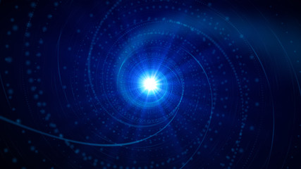 Abstract Blue Attractive Spiral Lights Background Effect Design