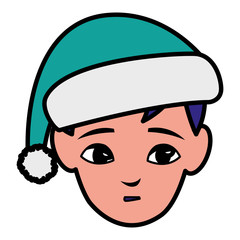 young man head with winter hat