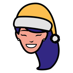 beautiful woman head with winter hat