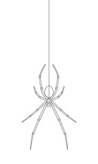 Hanging Spider Continuous Vector Line Graphic