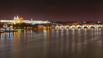 Fototapeta premium View of Charles Bridge and Prague Castle