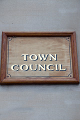 Town Council Sign on Building