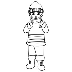 cute little boy with winter clothes