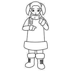 beautiful little girl with winter clothes