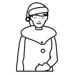 young woman with winter clothes