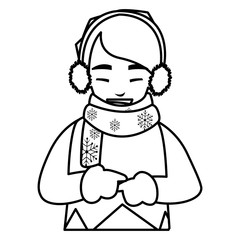 cute little boy with winter clothes