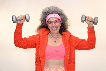 80s look fitness senior dumbbells