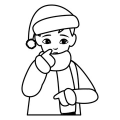 cute little boy with winter clothes