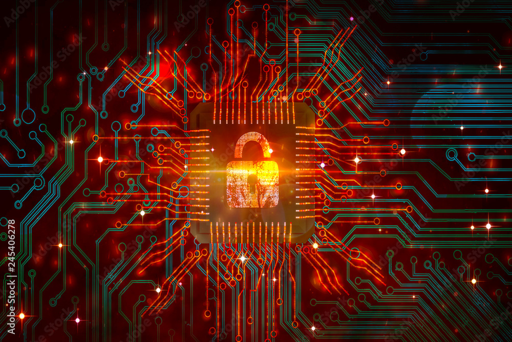 Poster cyber security data protection cyber crime prevention data hacking business technology privacy conce
