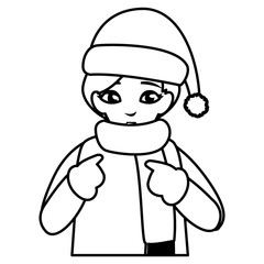 cute little boy with winter clothes