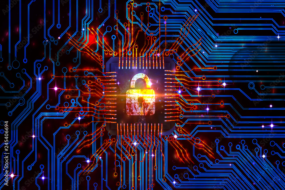 Poster cyber security data protection cyber crime prevention data hacking business technology privacy conce