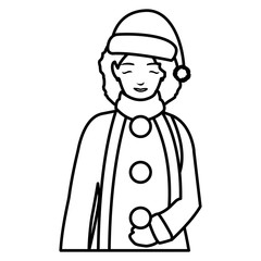 young woman with winter clothes