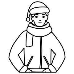 young man with winter clothes