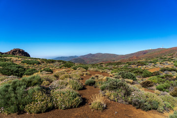 Desert landscape in the vicinity of the Teide volcano. Viewpoint: Mirador Caramujo. Tenerife. Canary Islands. Spain.