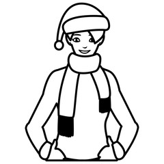 young man with winter clothes