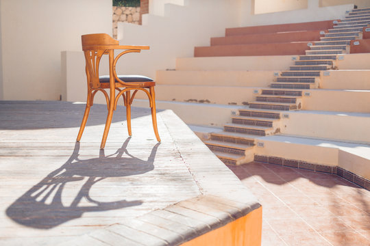 A Chair On The Stage Of An Outdoor Street Theater. Egypt