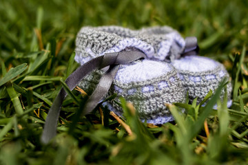 baby´s shoes on the grass