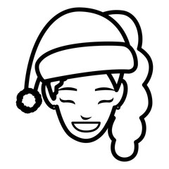 beautiful woman head with winter hat