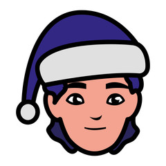 cute little boy head with winter hat