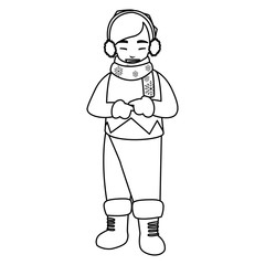 cute little boy with winter clothes