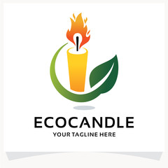 Eco Candle Logo Design Template Inspiration