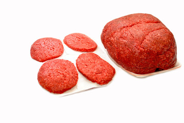 Raw Ground Beef Isolated on White 