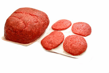 Raw Ground Beef Isolated on White 
