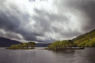 landscape with river and clouds