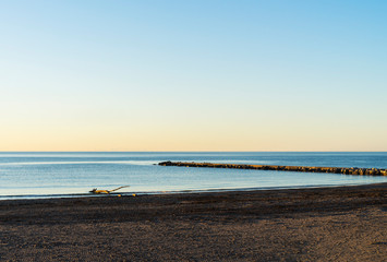 Small concrete dock over the mediterranean sea