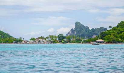 shore with houses andaman sea