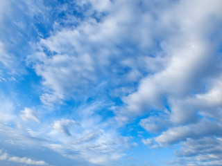 Beautiful morning sky. Blue sky with clouds. Natural background