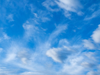 Beautiful morning sky. Blue sky with clouds. Natural background