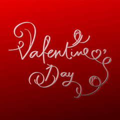 Fototapeta na wymiar Valentine's Day Poster of Holiday Card. Vector Illustration.