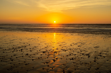 Sun set over maon beach in agadir morocco
