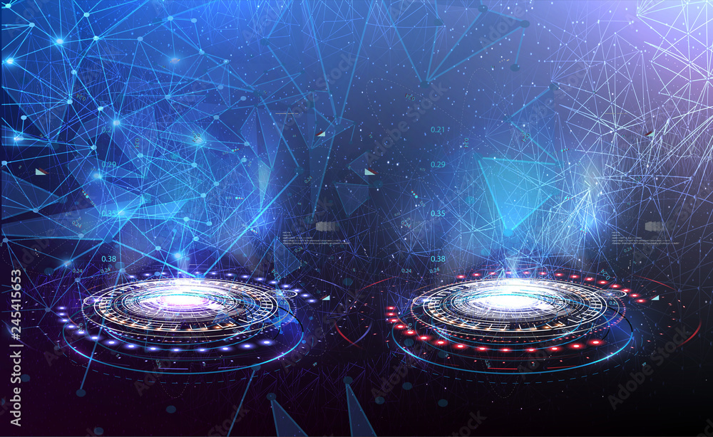 Aufkleber vs versus blue and red futuristic design. battle headline template. futuristic abstract technology b