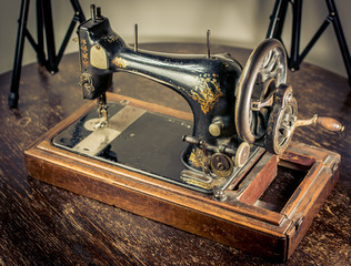 Very old retro sewing machine