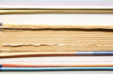 Texture of books and paper.