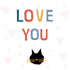 Happy valentine's day card template. Abstract love background for design valentine's day card, holiday party invitation, store sale advertising, romantic gift t shirt, bag print etc.