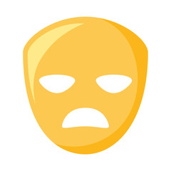 theatrical sad masks isolated icon