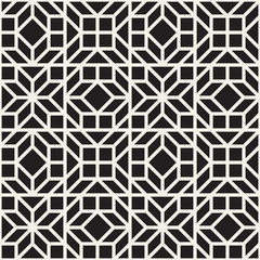 Vector seamless ethnic pattern. Repeating abstract background. Black and white geometric striped ornament. Modern texture design.