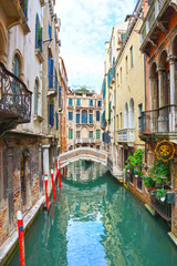 Fototapeta na wymiar Venice, Italy.Canal and bridge in Venice