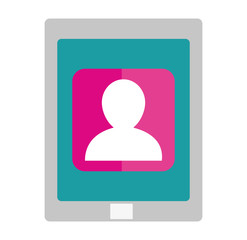 tablet with user contact app