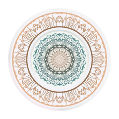 floral ornament plate for wall desight. vector illustration