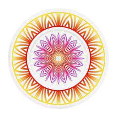 matching decorative plates. Decorative mandala ornament. Vector illustration. for interior design, circle medalion, colorful kitchen