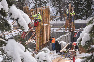 Winter Construction in the Mountains
