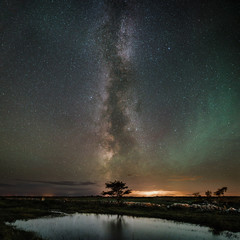 Milky way meets the northern lights