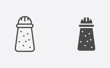 Salt filled and outline vector icon sign symbol