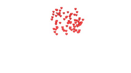 Abstract red heart bokeh background for Valentine's day. 3d render. 3d illustration