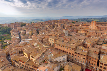 Fototapeta na wymiar Siena. Aerial view of the city.