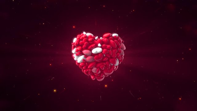 Love Wedding Marriage Valentine Day Heart Beat Symbol 3d Animation 
